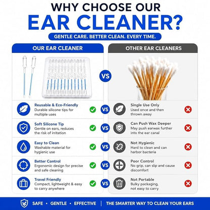 HEERMAX Reusable Silicone Ear Wax Remover Sticks
